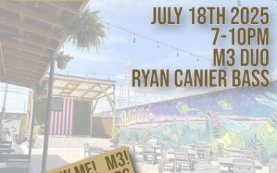 Hot Dixie Jazz Night Friday August 1st from 7 – 10 PM.   M3 Ron Wilson, Manny Lopez, Corey Kendrick, and Todd Slothower. Don’t miss this awesome show. Come dressed to impress!!!