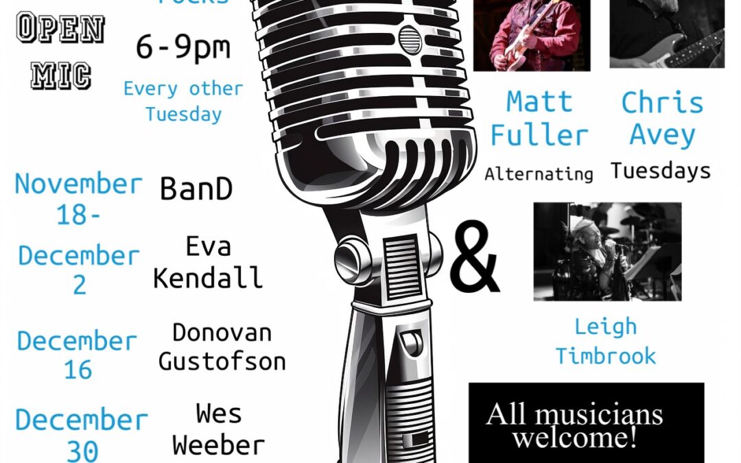 December 2nd, 16th, 30, Jan. 13 Open Jam at The Palace Tavern. Bought to you by Sunsoul 6:00 PM -9:00 PM